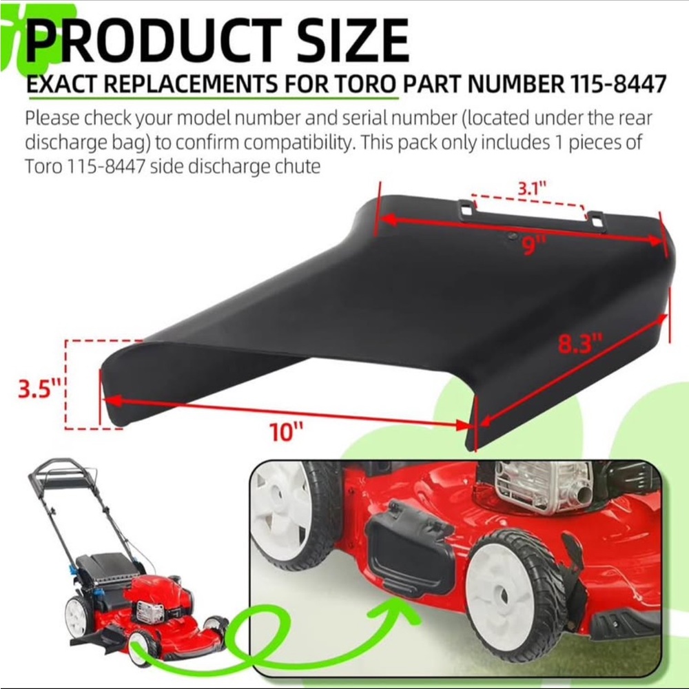 Toro Replacement Side Discharge Chute - Black